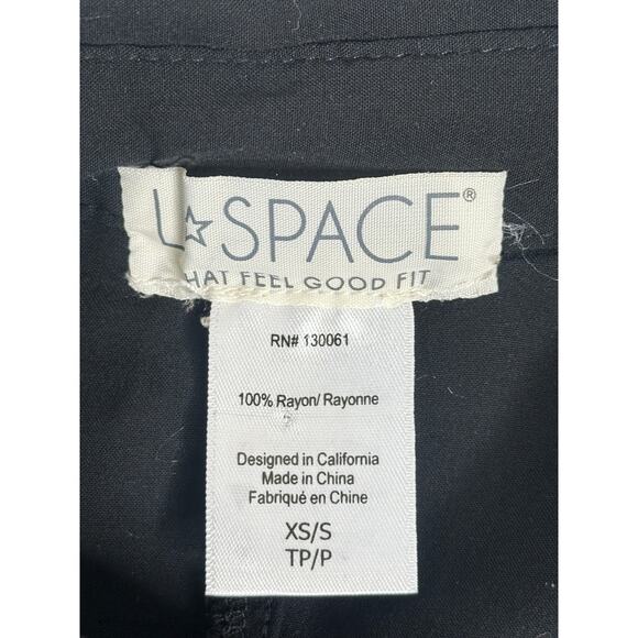 L Space Black Swimsuit Cover Up Mini Dress Elastic Waist Beach Vacay Travel XS - Picture 3 of 9